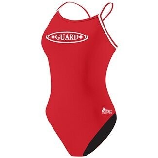 Lifeguard Suit Womens One Piece Red